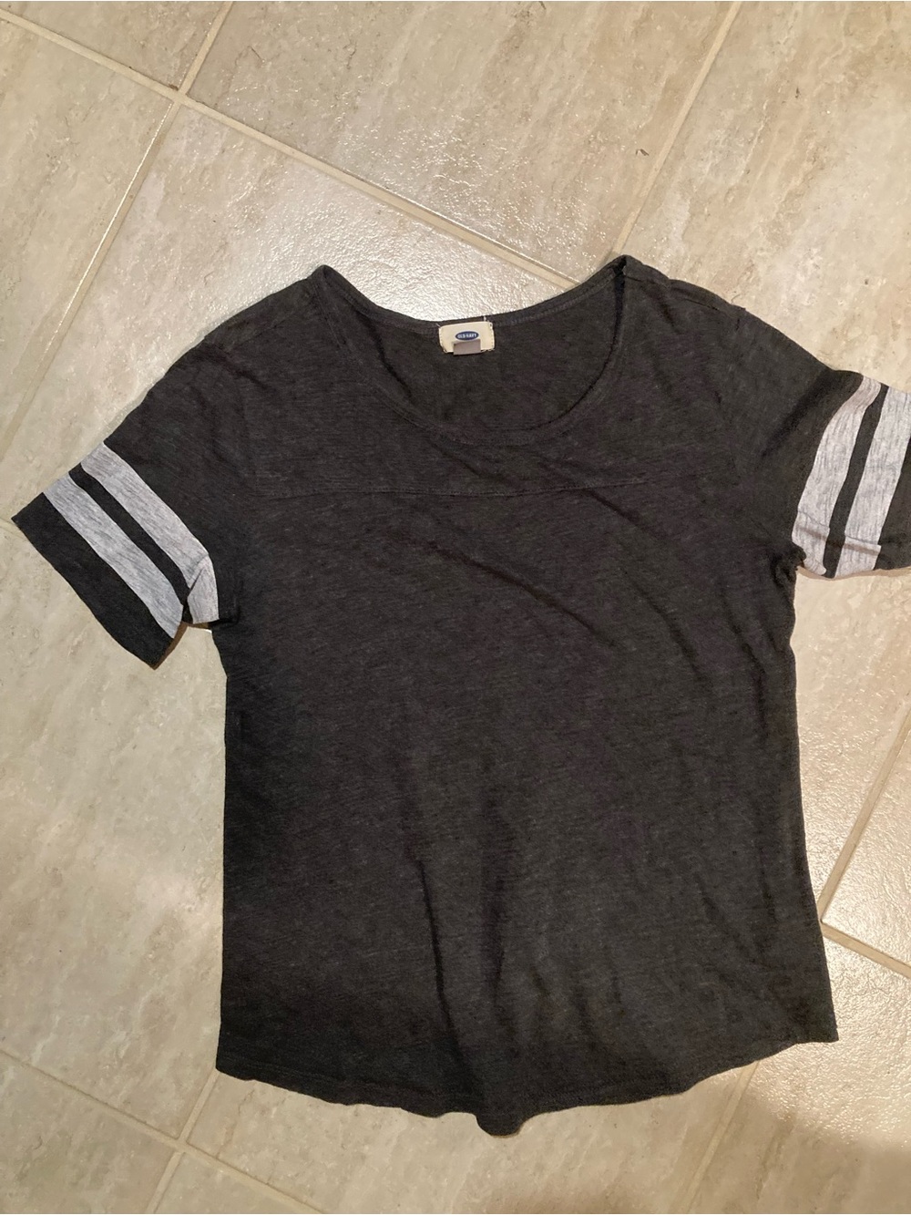 Old Navy Charcoal Gray Crew Tee with Branded Neck Label